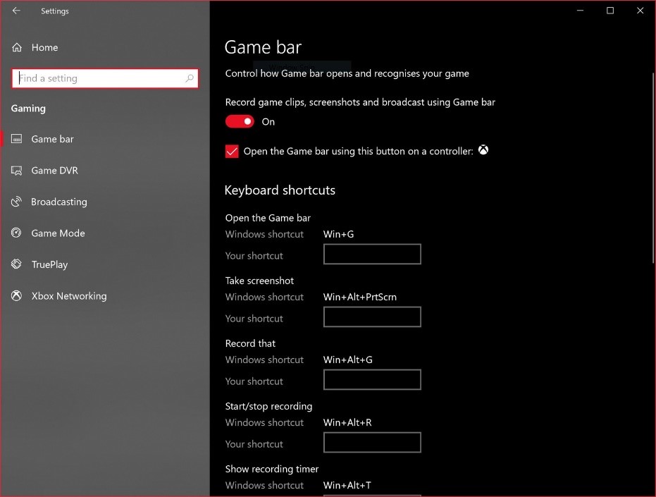 Windows Game Bar